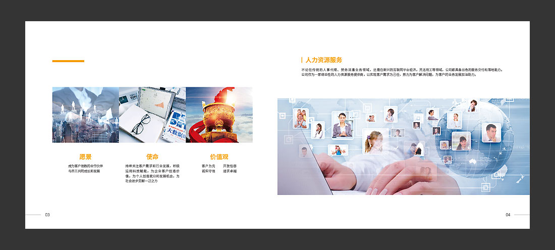 北京萬古人力資源公司宣傳冊，精裝畫冊設(shè)計-4